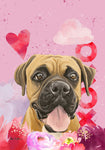 Boxer  - Hippie Hound Studios Valentines  House and Garden Flags