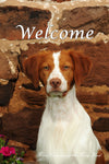 Brittany Spaniel  - Close Encounters of the Furry Kind Welcome  House and Garden Flags