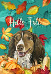 Brittany Spaniel - Hippie Hound Studios Fall Leaves  House and Garden Flags
