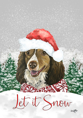 Brittany Spaniel - Hippie Hound Studios Christmas  House and Garden Flags