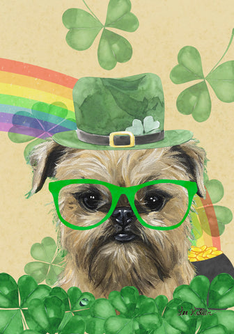 Brussells Griffon - Hippie Hound Studios Saint Patricks Day  House and Garden Flags