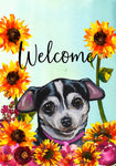 Chihuahua Black - Hippie Hound Studios Welcome  House and Garden Flags