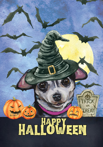 Chihuahua Black - Hippie Hound Studio Best of Breed Halloween House and Garden Flag