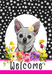 Chihuahua - Hippie Hound Studios Paw Prints  House and Garden Flags