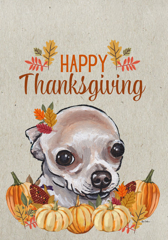 Chihuahua - Hippie Hound Studio Best of Breed Thanksgiving House and Garden Flag