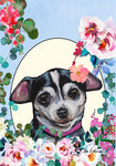 Chihuahua Black - Hippie Hound Studios Spring  House and Garden Flags