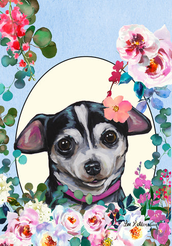 Chihuahua - Hippie Hound Studios Spring  House and Garden Flags