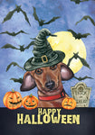 Dachshund Red - Hippie Hound Studios Spring  House and Garden Flags