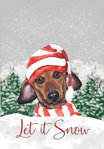Dachshund Red - Hippie Hound Studios Christmas  House and Garden Flags