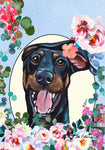 Doberman  - Hippie Hound Studios Spring  House and Garden Flags