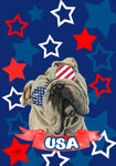 English Bull Dog - Hippie Hound Studios Patriotic  House and Garden Flags