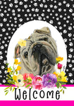 English Bull Dog - Hippie Hound Studios Paw Prints  House and Garden Flags