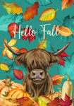 Highland Cow -  Fall Farm Animal Garden Flag