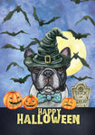 French Bulldog Black/White - Hippie Hound Studio Best of Breed Halloween House and Garden Flag