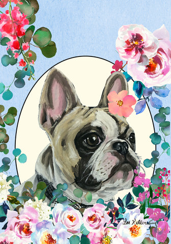 French Bulldog Pied - Hippie Hound Studios Spring  House and Garden Flags
