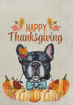 French Bulldog Black/White - Hippie Hound Studio Best of Breed Thanksgiving House and Garden Flag