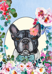 French Bulldog Black/White - Hippie Hound Studios Spring  House and Garden Flags