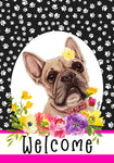 French Bulldog Cream - Hippie Hound Studios Paw Prints  House and Garden Flags