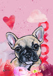 French Bulldog - Hippie Hound Studios Valentines  House and Garden Flags