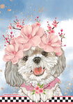 Shih Tzu GFS115   Pipsqueak Productions Outdoor Floral Flag