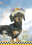 Dachshund B/T GFS526A   Pipsqueak Productions Outdoor Floral Flag