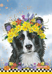 Border Collie GFS560   Pipsqueak Productions Outdoor Floral Flag