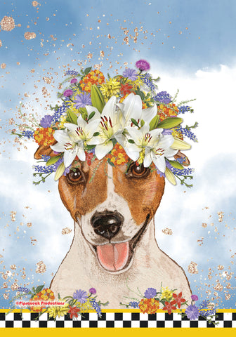 Jack Russell   Pipsqueak Productions Outdoor Floral Flag