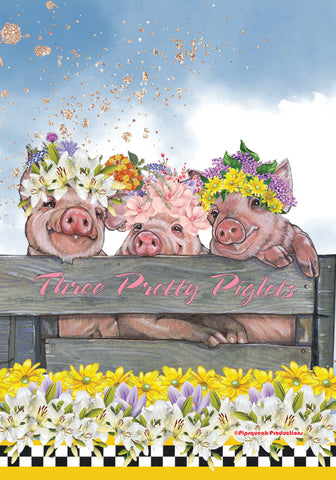 Piglets  GFS601  Pipsqueak Productions Outdoor Floral Flag