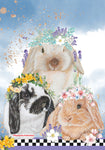 Three Floppy Bunnies GFS758   Pipsqueak Productions Outdoor Floral Flag