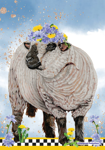 Hampshire Sheep GFS763   Pipsqueak Productions Outdoor Floral Flag