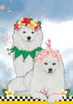 American Eskimo GFS918   Pipsqueak Productions Outdoor Floral Flag