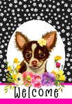 Chihuahua Gizmo r - Hippie Hound Studios Paw Prints  House and Garden Flags