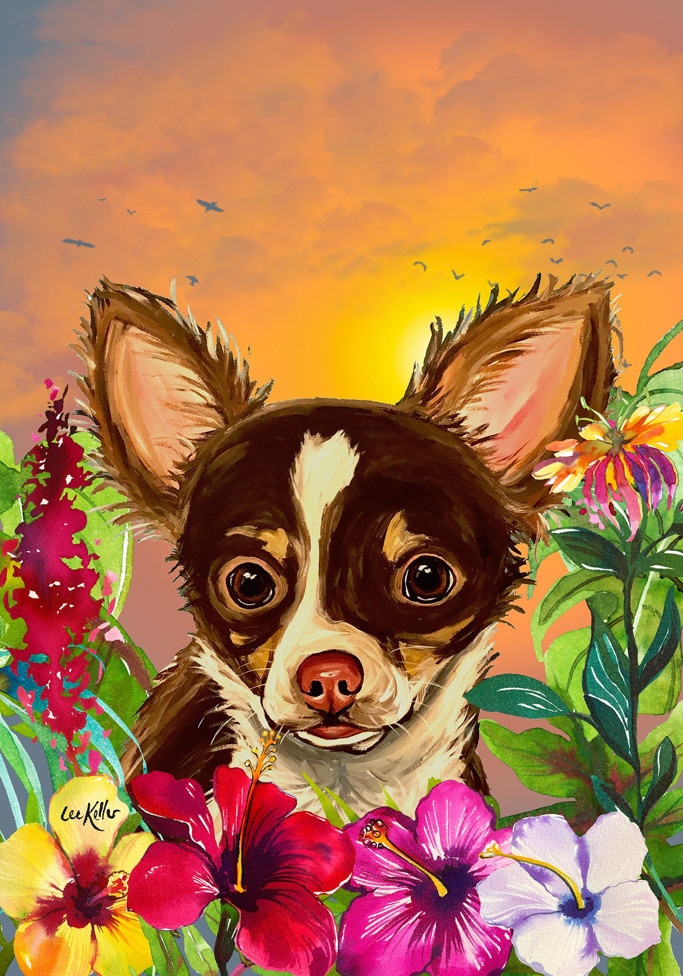 Chihuahua Gizmo - Hippie Hound Studios Tropical Summer House and Garde