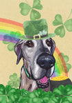 Great Dane - Hippie Hound Studios Saint Patricks Day  House and Garden Flags