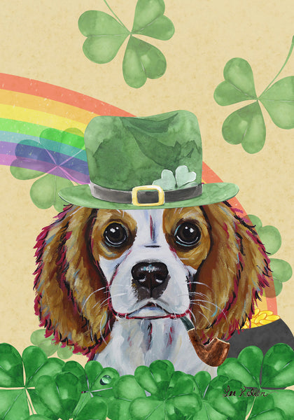 Caroline Treasures Bandiera Da Giardino St. Patrick's Day: Cocker Spaniel, 100% Poliestere, Double Face, Made In USA, Multicolore