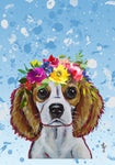 Cavalier King Charles Blenheim - Hippie Hound Studios Summer Crown  House and Garden Flags