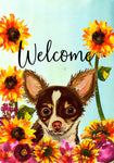 Chihuahua Longhair - Hippie Hound Studios Welcome  House and Garden Flags