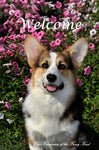 Corgi Pembroke - Close Encounters of the Furry Kind Welcome  House and Garden Flags