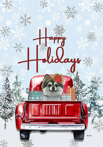 Pomeranian - Hippie Hound Studio Best of Breed Holiday House and Garden Flag