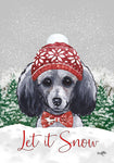 Poodle Grey - Hippie Hound Studios Christmas  House and Garden Flags