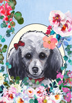 Poodle Grey - Hippie Hound Studios Spring  House and Garden Flags