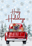 Pug Fawn - Hippie Hound Studio Best of Breed Holiday House and Garden Flag