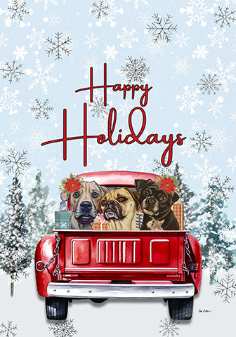 Puggle - Hippie Hound Studio Best of Breed Holiday House and Garden Flag