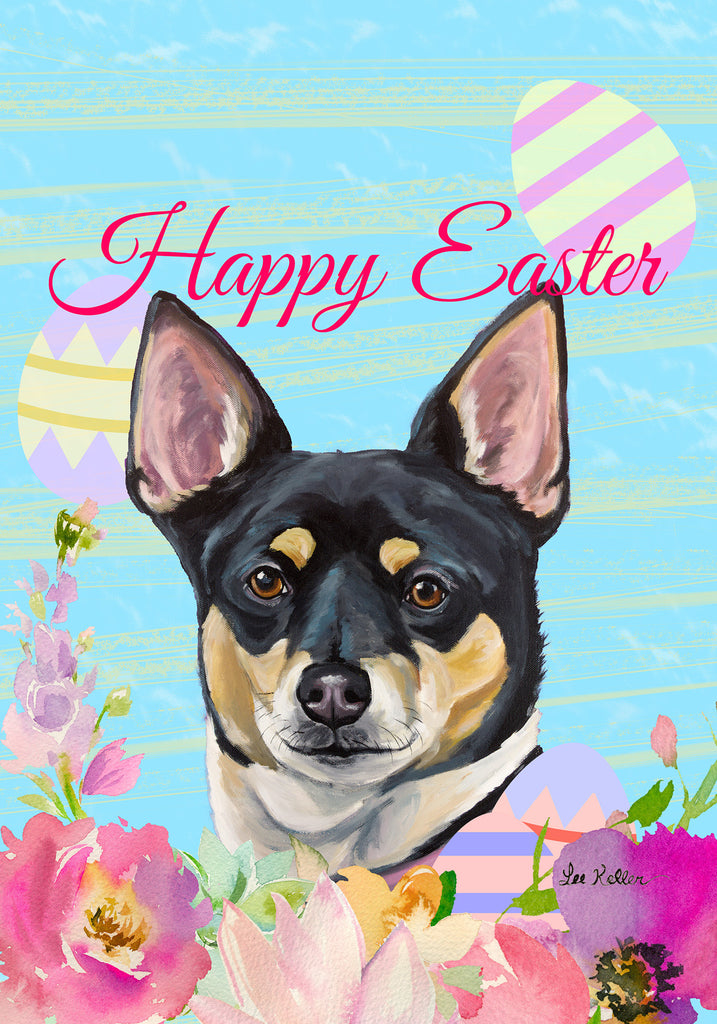 Rat Terrier Hippie Hound Studios Easter House And Garden Flags Rat terrier hippie hound studios easter house and garden flags