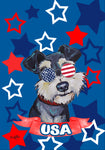 Schanuzer Uncropped - Hippie Hound Studios Patriotic  House and Garden Flags