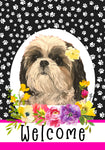 Shih Tzu - Hippie Hound Studios Paw Prints  House and Garden Flags