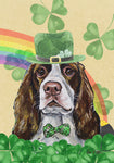 Springer Spaniel  - Hippie Hound Studios Saint Patricks Day  House and Garden Flags