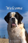 Saint Bernard - Close Encounters of the Furry Kind Welcome  House and Garden Flags