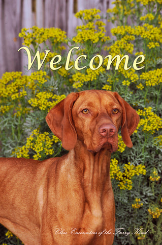 Vizsla - Close Encounters of the Furry Kind Welcome  House and Garden Flags