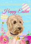 Cockapoo White - Hippie Hound Studios Easter  House and Garden Flags